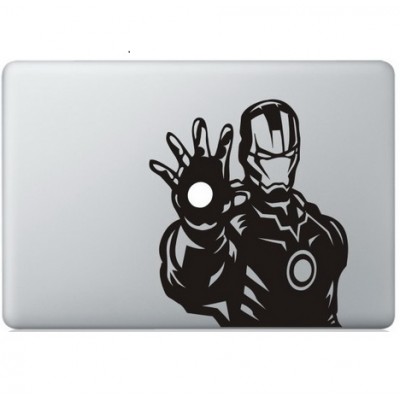 Iron Man (6) Macbook Sticker Zwarte Stickers